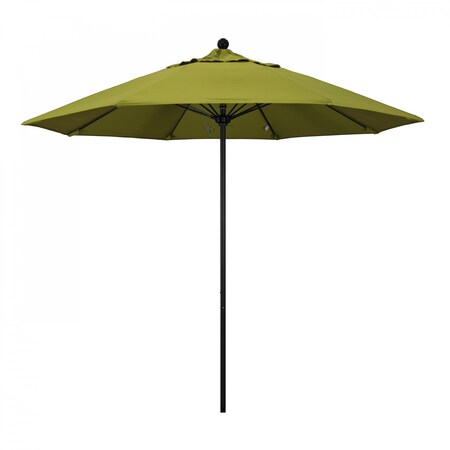 California Umbrella 9' Black Aluminum Market Patio Umbrella, Pacifica Ginkgo 194061335819